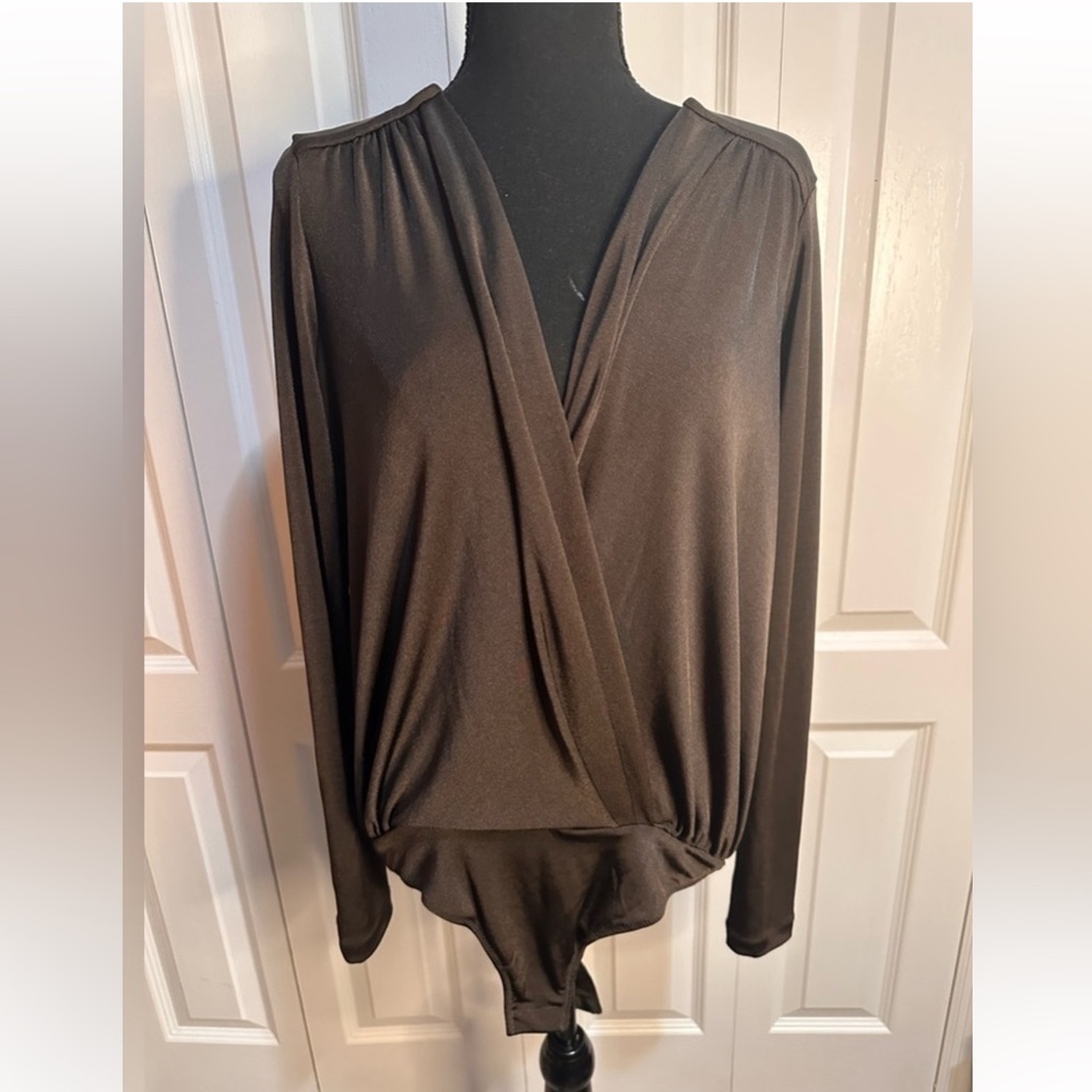 Free people Brown metallic bodysuit